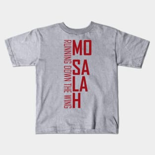 Mo Salah Running Down The Wing Kids T-Shirt